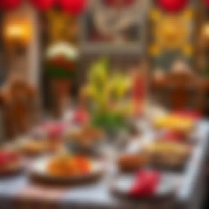 Traditional table setting for Ramazan Bayramı