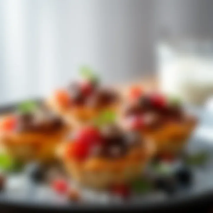 Artfully arranged savory tartlets