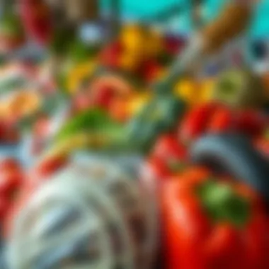 Fresh Produce for Aci Tantuni A vibrant market scene showcasing fresh produce for acri tantuni
