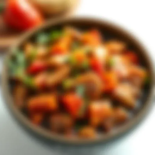 A vibrant bowl of acılı salgamin showcasing its rich colors and textures.