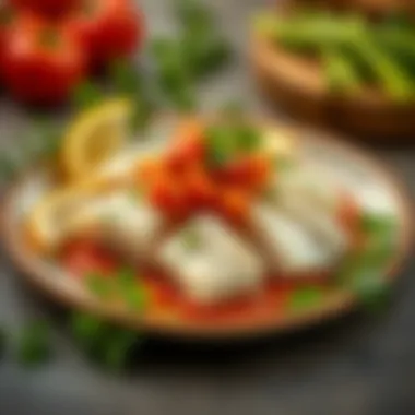 Elegantly Plated Acılı Salgamin A beautifully arranged plate of acılı salgamin topped with fresh herbs.