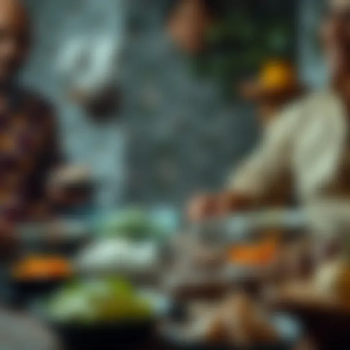A traditional setting that reflects the cultural significance of Adıyaman çiğ köfte in social gatherings.