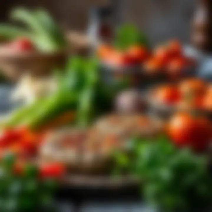 An array of fresh ingredients used in Adıyaman çiğ köfte, highlighting their natural appeal.