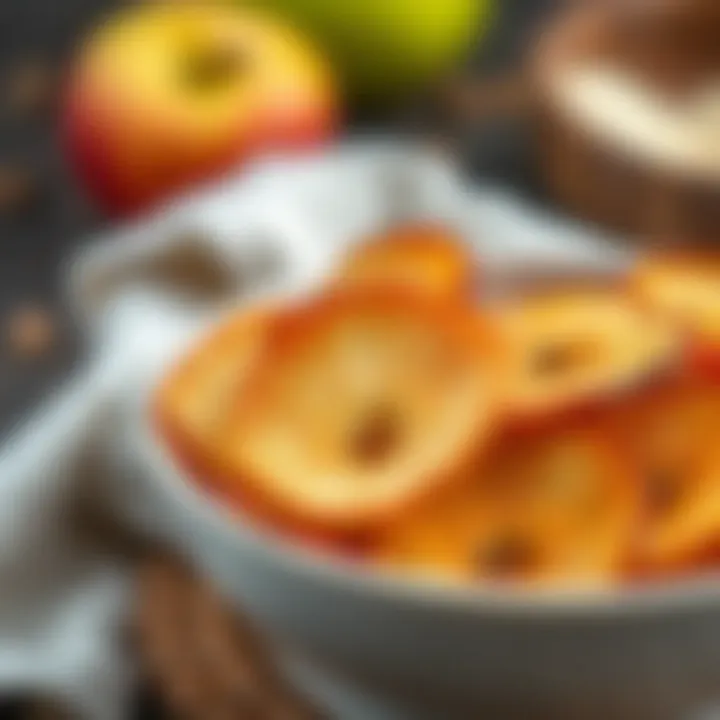 Deliciously Dried Apple Slices Dried apple slices displayed in a bowl