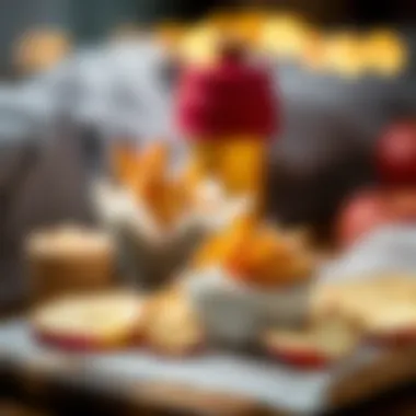 Elegant Presentation of Dried Apples Aesthetic presentation of dried apple snacks