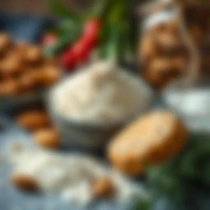 A vibrant display of ingredients used to make almond flour cookies, including almond flour and sweeteners