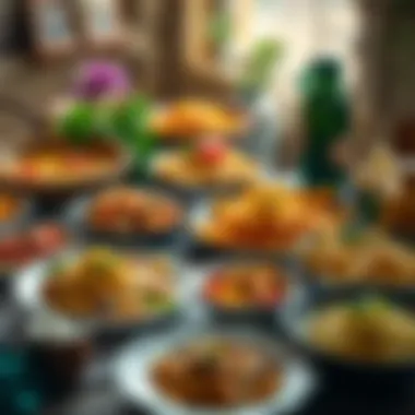 A variety of traditional Ankara pasta dishes beautifully arranged on a rustic table.