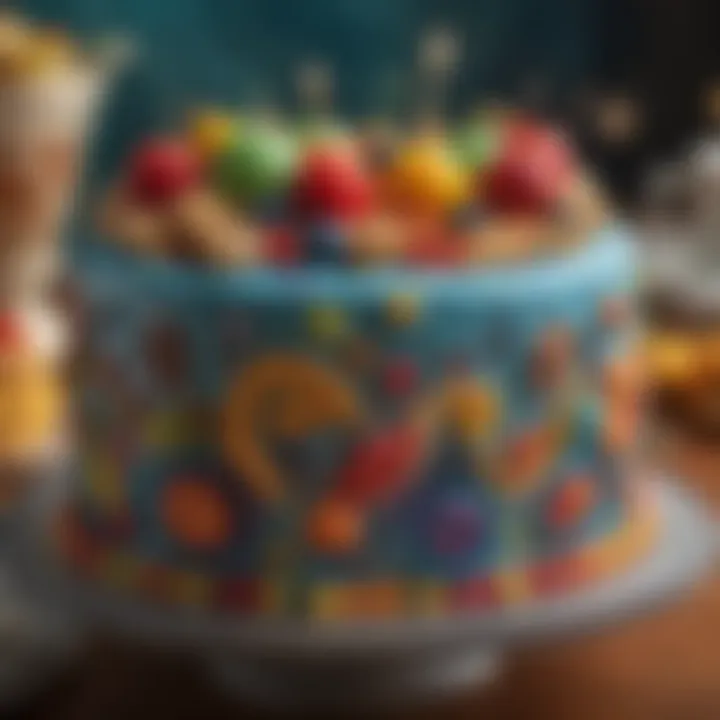 Decorative elements for a birthday cake