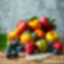 Colorful fruits rich in antioxidants