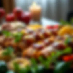 A close-up of beautifully arranged Arda Kuru Dolma on a traditional serving platter.