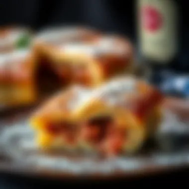 Close-up of a Slice of Arda Rulo Pasta Close-up of a slice of Arda rulo pasta highlighting its rich filling