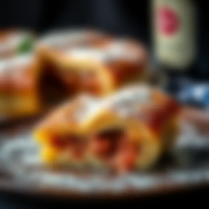 Close-up of a Slice of Arda Rulo Pasta Close-up of a slice of Arda rulo pasta highlighting its rich filling