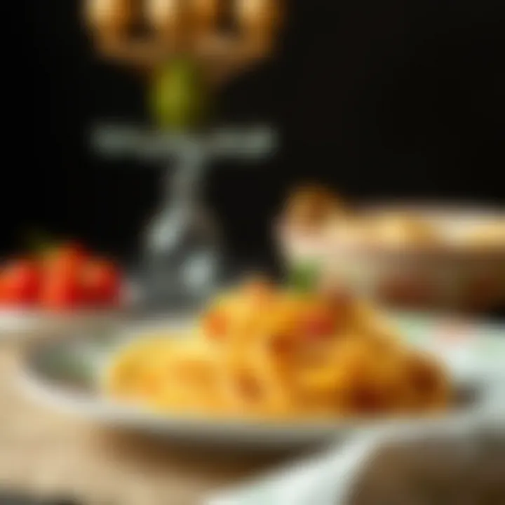 Elegant Presentation of Arda Rulo Pasta Elegant presentation of Arda rulo pasta on a decorative plate