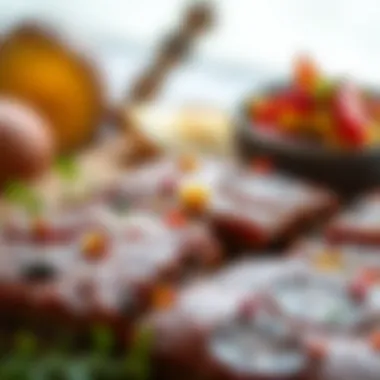 A close-up view of Aşure showcasing its rich texture and colorful ingredients.