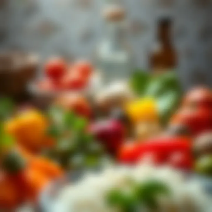 A selection of ingredients used in Aşure, highlighting the variety and colors.