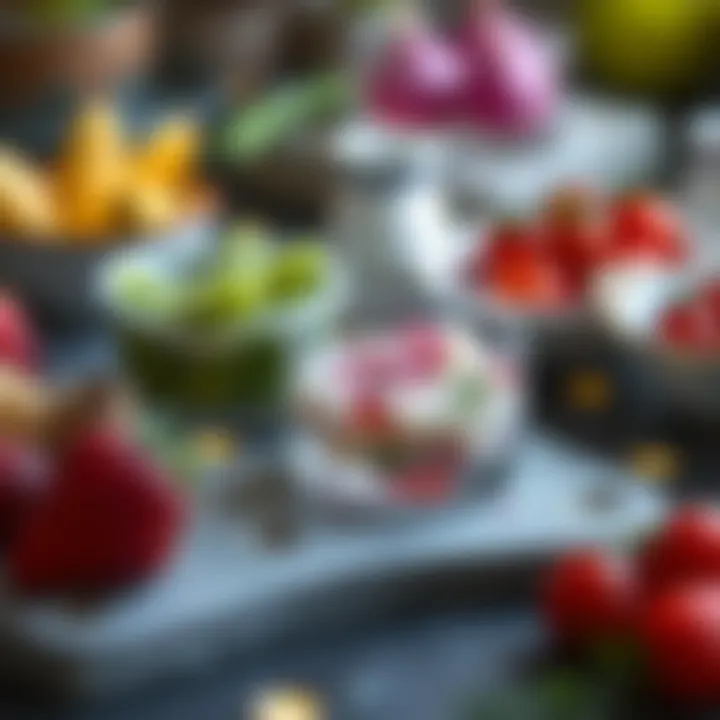 An elegant display of Aşure garnishes