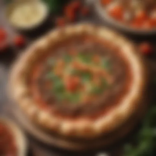 Traditional Aydinlar pide served with fresh ingredients