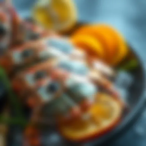 Fresh seafood rich in B12 vitamins