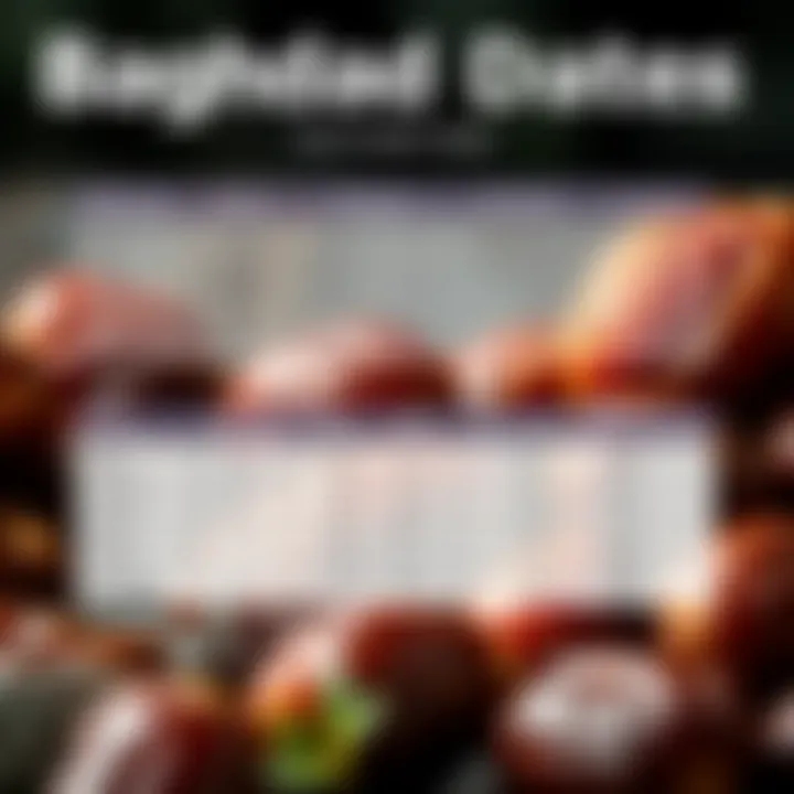 In-depth Nutritional Overview of Baghdad Dates Nutritional value table of Baghdad dates