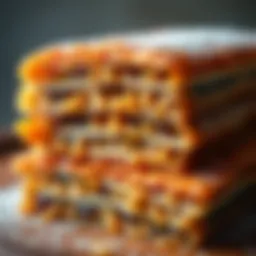 Layers of baklava showcasing its rich texture