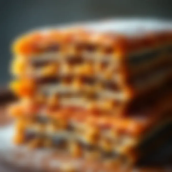 Layers of baklava showcasing its rich texture