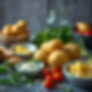 Ingredients laid out for preparing balloon potatoes