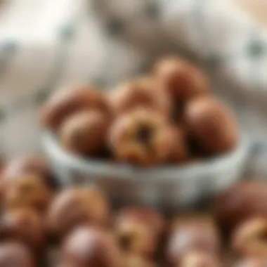 The Unique Texture of Hazelnuts A close-up shot of hazelnuts emphasizing their texture