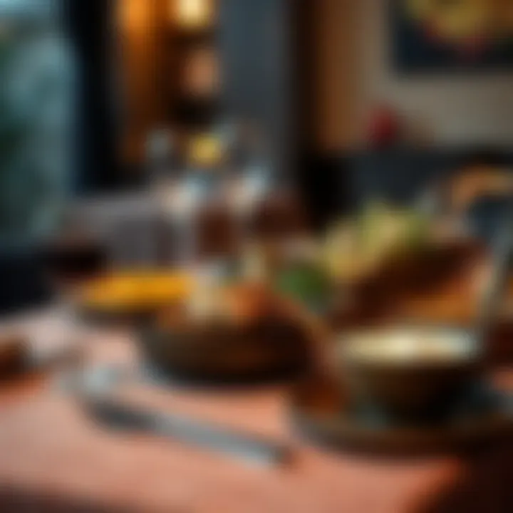 Gourmet Meal Setting with Bim Tig Set An elegant table set for a gourmet meal prepared using a bim tig set.