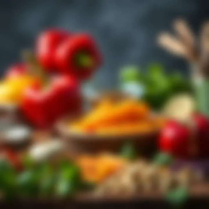 Vibrant Ingredients for Culinary Creations An array of vibrant ingredients ready for use with a bim tig set.