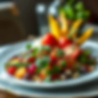 A vibrant assortment of fresh herbs and vegetables displayed artistically