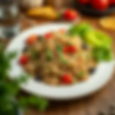 A plate of delicious bulgur salad with fresh vegetables and herbs.