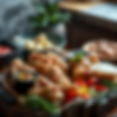 Artful Presentation of Cağ Kebap Elegant presentation of Cağ Kebap on a rustic platter