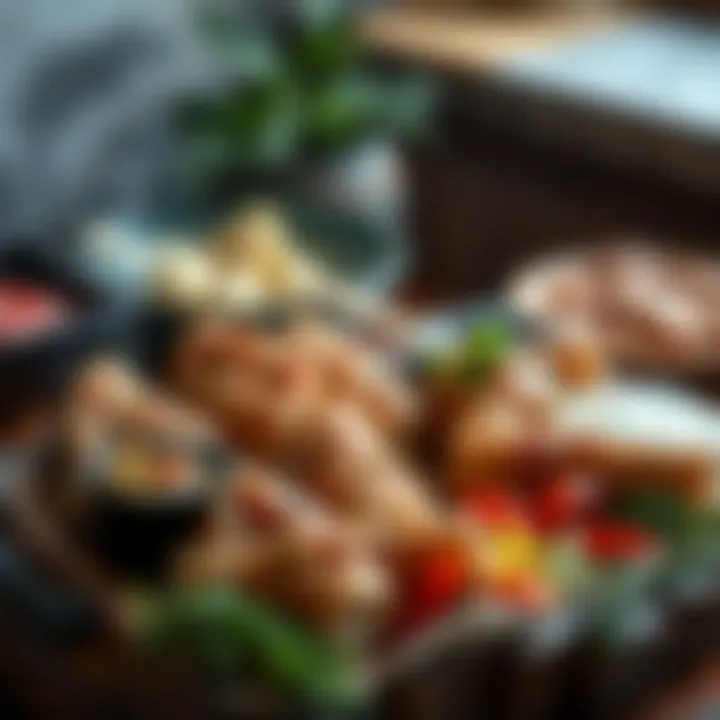 Artful Presentation of Cağ Kebap Elegant presentation of Cağ Kebap on a rustic platter