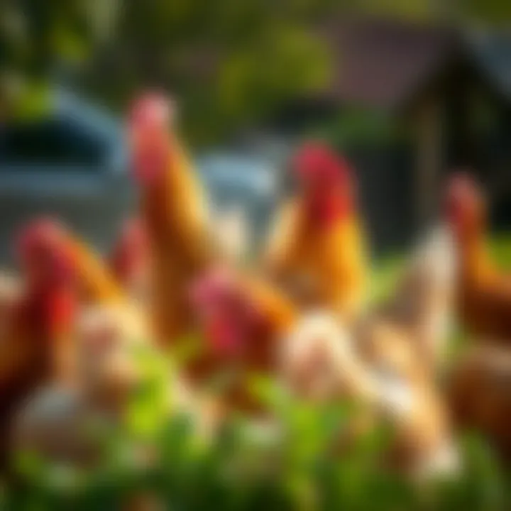 Chickens in Natural Habitat Chickens in a natural habitat emphasizing their lifestyle