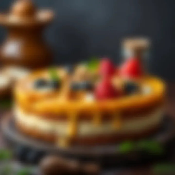 Artisan cheesecake with various toppings