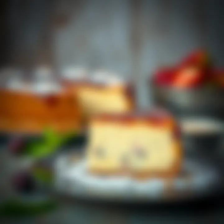 Creamy cheesecake slice with rich topping