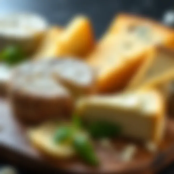 Selection of cheeses used in cheesecake