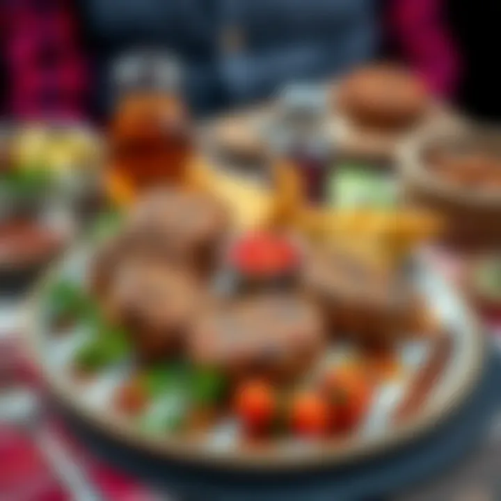 A traditional platter showcasing the presentation of çiğ köfte.