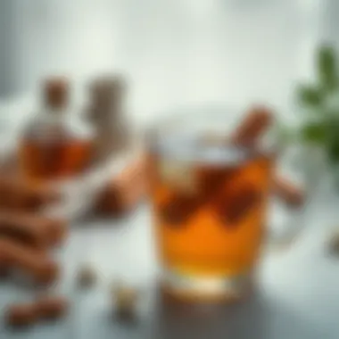 Cinnamon Water Wellness A soothing scene of cinnamon water with calming elements