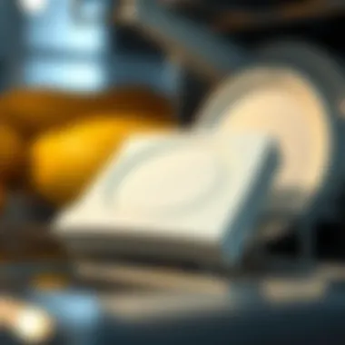 Dishwasher Cleaning Tablet in Action Cleaning tablet placed inside a dishwasher