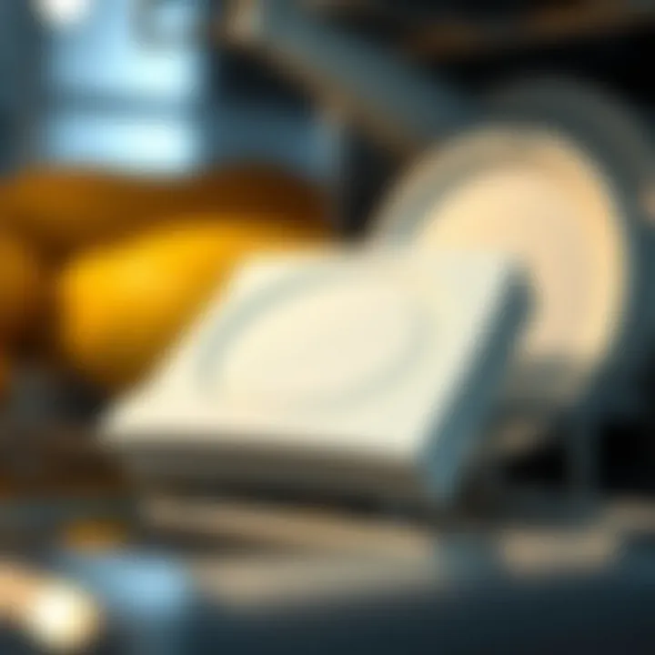 Dishwasher Cleaning Tablet in Action Cleaning tablet placed inside a dishwasher