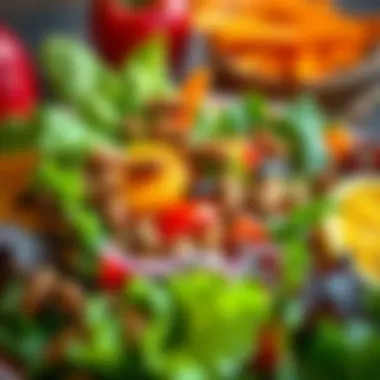 Fresh Colorful Salad Creation A colorful salad featuring a variety of fresh vegetables and nuts