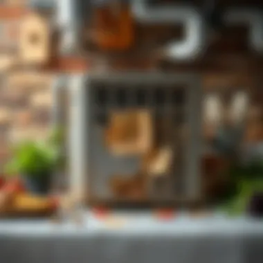 Illustration of an old HVAC system showing signs of wear and tear