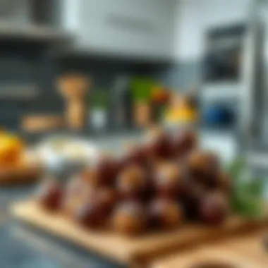 Nutritious Ingredients in Modern Kitchen Nutritious ingredients of chestnut candy displayed in a modern kitchen