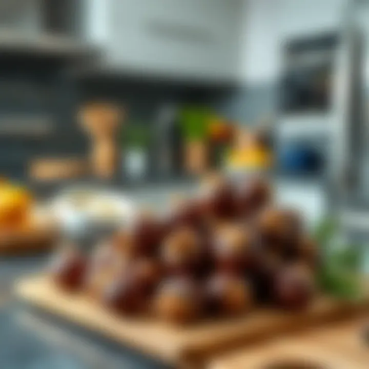 Nutritious Ingredients in Modern Kitchen Nutritious ingredients of chestnut candy displayed in a modern kitchen