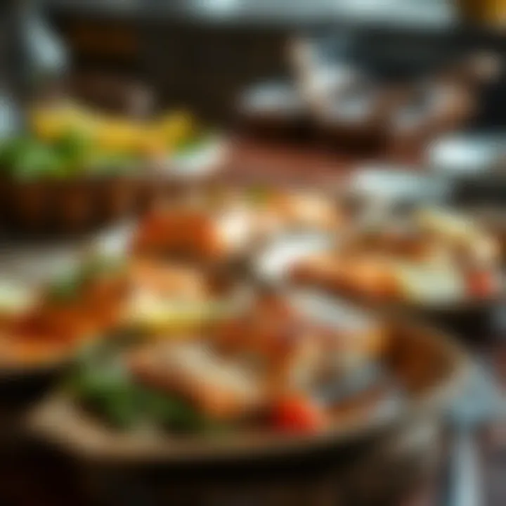 Delicious salmon dishes ready to serve