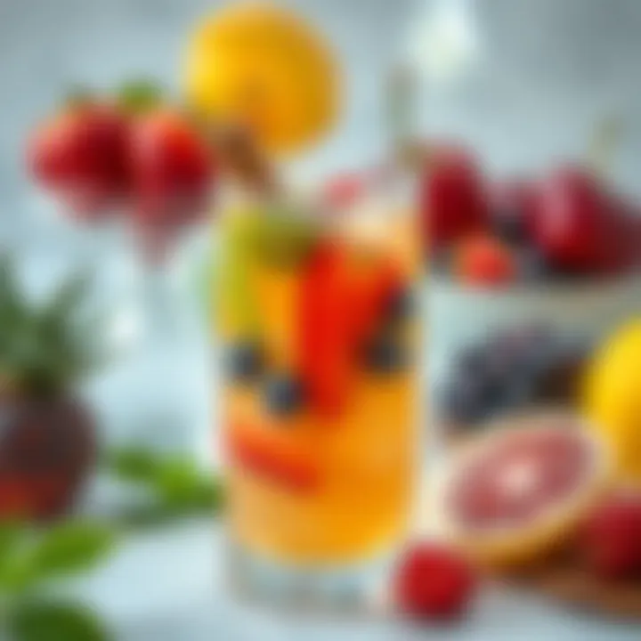 Fruit-Infused Detox Elixir A variety of fruits infused in water for detox