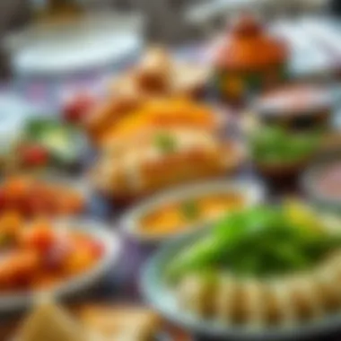 An array of traditional dishes served during a religious holiday