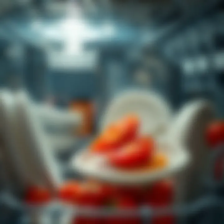 Inside a Dishwasher Showing Food Residues Interior view of a dishwasher with food residues