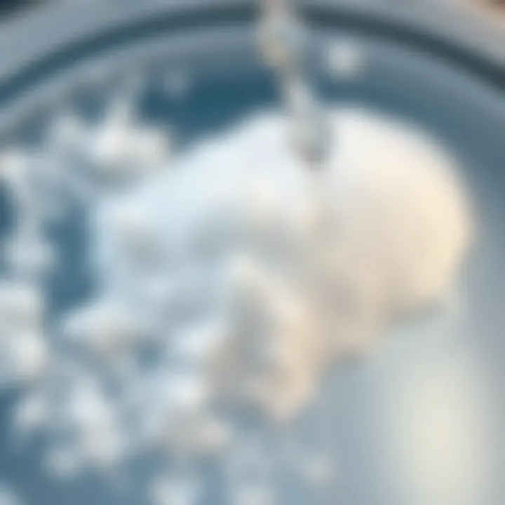 Dissolving Epsom Salt Close-up of Epsom salt being dissolved in warm water for health benefits